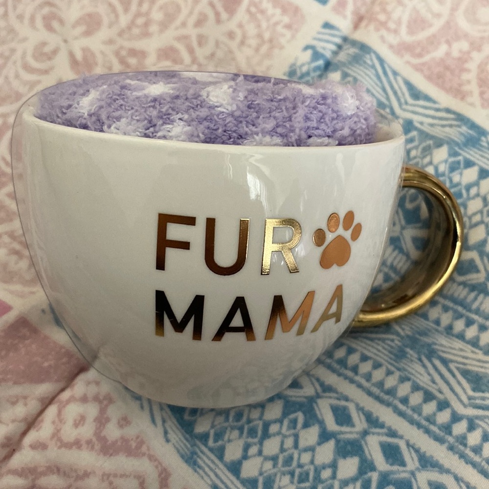 Fur Mama Mug and Fuzzy Sock Gift Set Brand New in Original Packaging